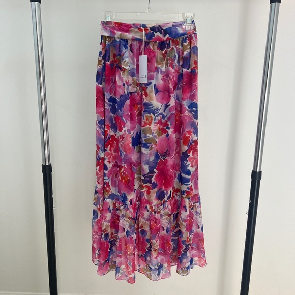 MISA Los Angeles Floral Midi Faux Wrap Skirt Size Small New with Tags - Picture 2 of 4